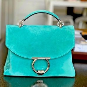Ferragamo teal suede Margot bag. Love this bag. Always get lots of compliments.